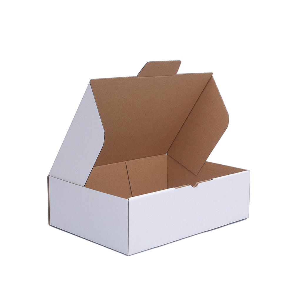 White Mailing Box 250 x 180 x 75mm Die Cut-HorizonHub