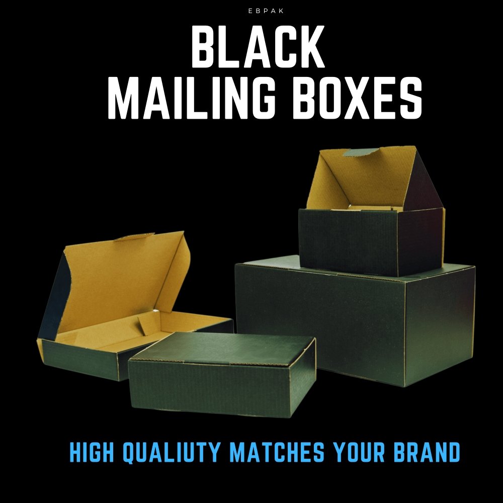 Black Mailing Box 310 x 230 x 105mm A4 Die Cut-HorizonHub