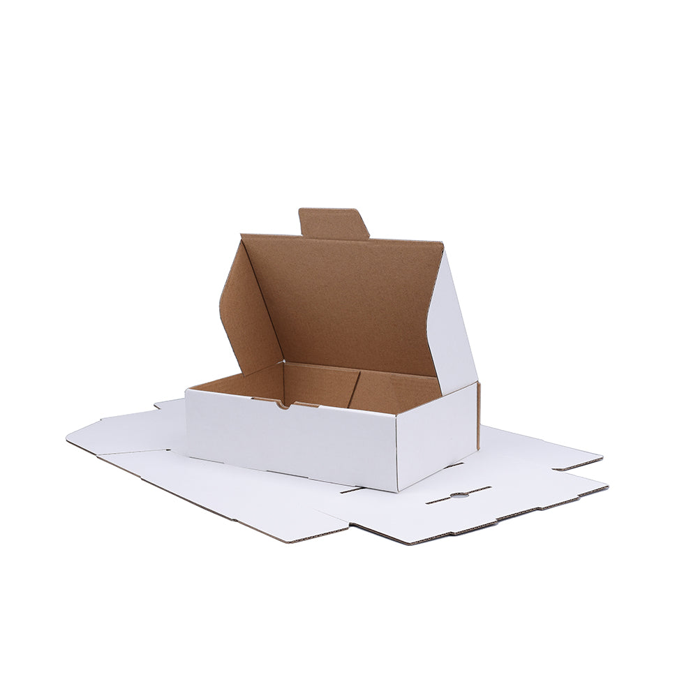 White Mailing Box 210 x 140 x 60mm Die Cut-HorizonHub