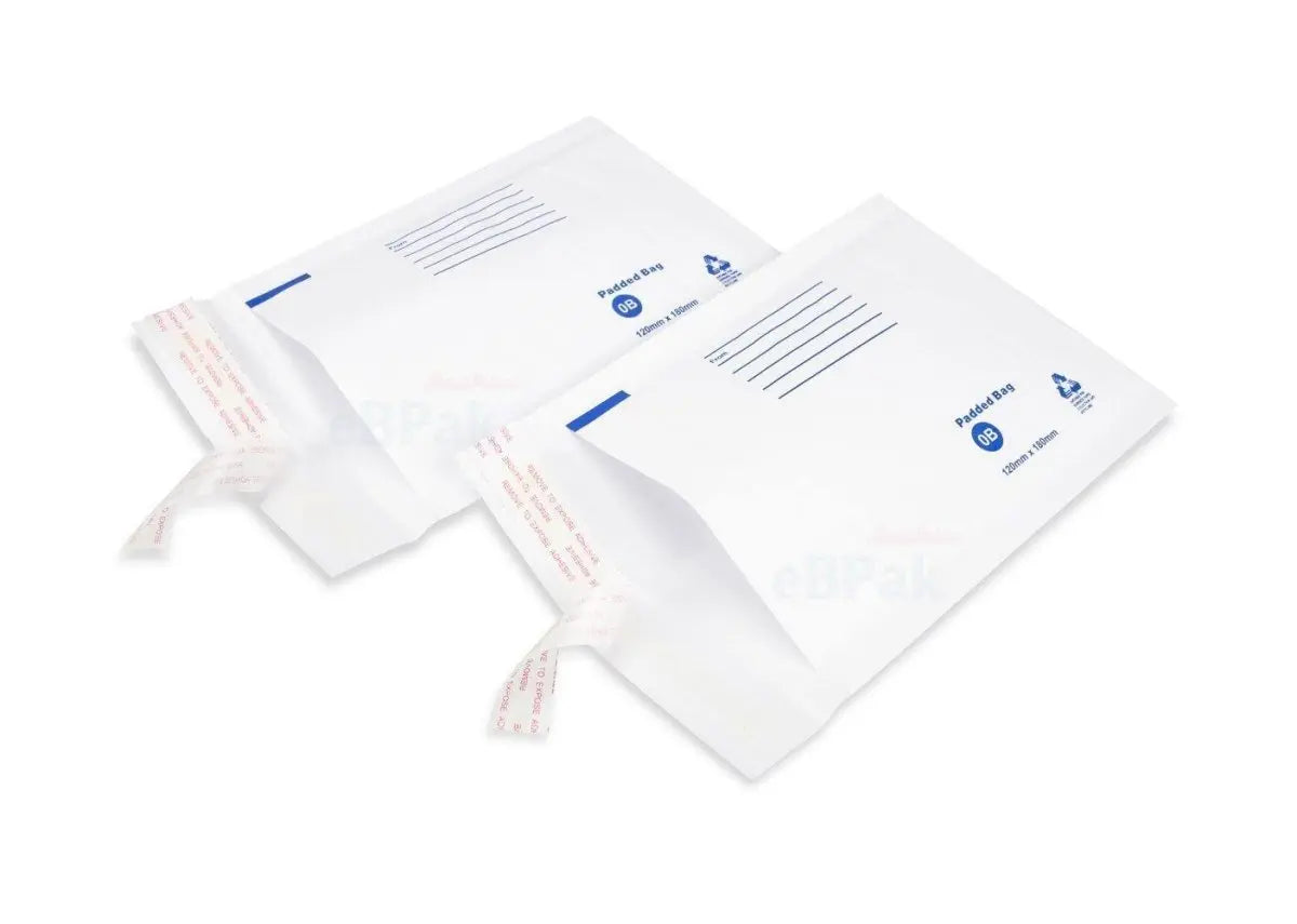 White Bubble Padded Mailer Size 0B 120 x 180mm-HorizonHub