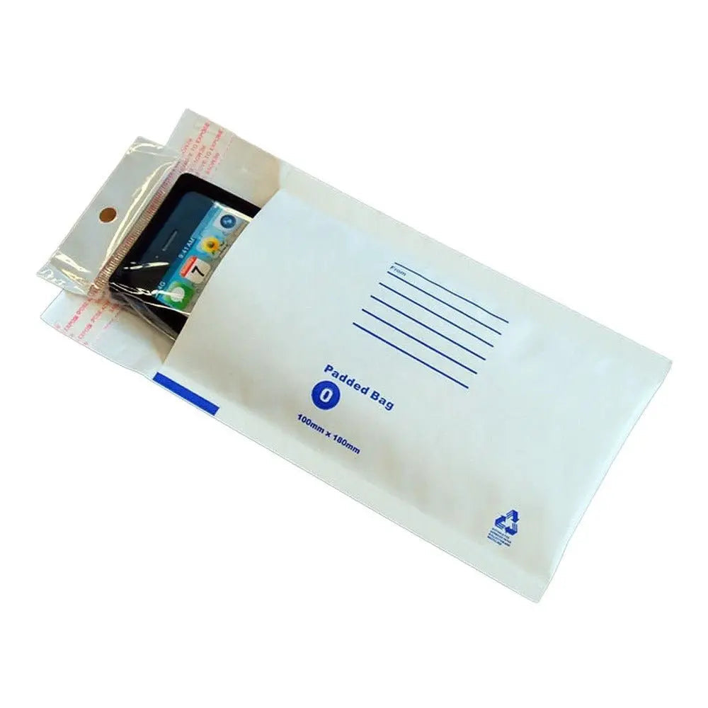 White Bubble Padded Mailer Size 00 100 x 180mm-HorizonHub