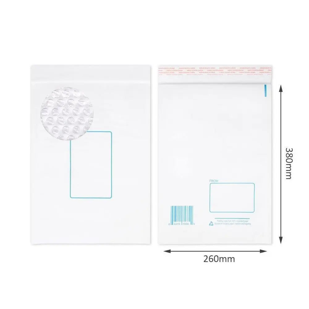 White Bubble Padded Mailer Size 05 260 x 380mm-HorizonHub