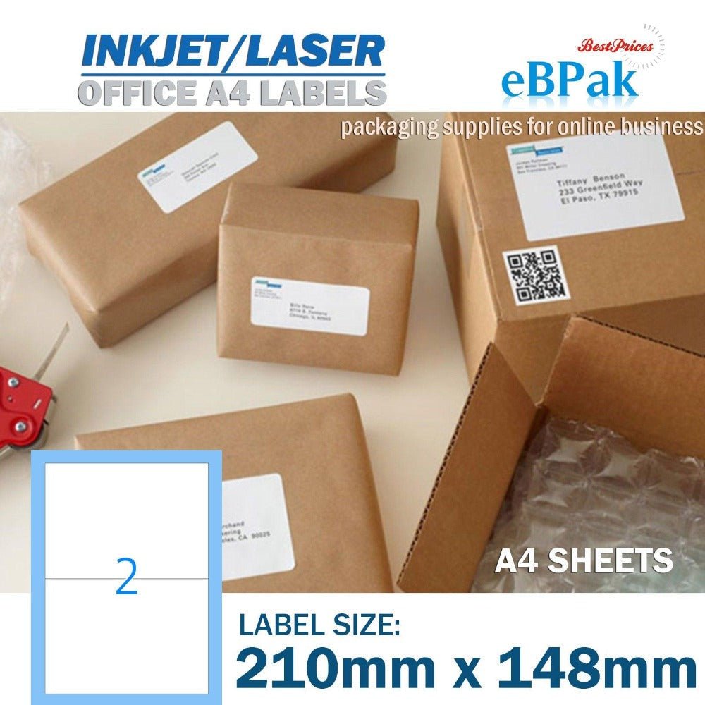 Address label 210 x 148mm A4 Peel & Paste 2UP-HorizonHub