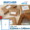 Address label 210 x 148mm A4 Peel & Paste 2UP-HorizonHub