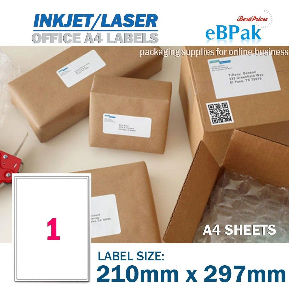 Address label 210 x 297mm A4 Peel & Paste 1UP-HorizonHub