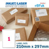 Address label 210 x 297mm A4 Peel & Paste 1UP-HorizonHub