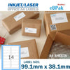 Address label 99.1 x 38.1mm A4 Peel & Paste 14UP-HorizonHub