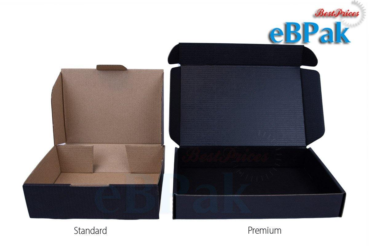 Black Mailing Box 220 x 145 x 35mm Die Cut-HorizonHub