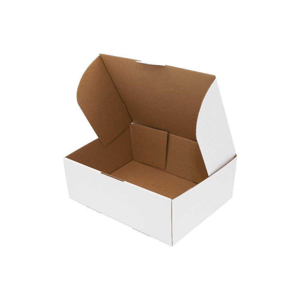 White Mailing Box 250 x 190 x 90mm Die Cut-HorizonHub