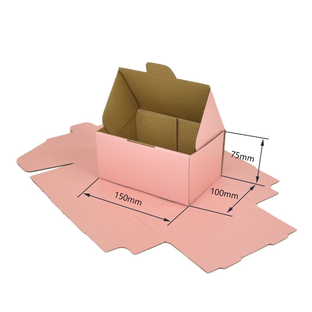 Rose Pink Mailing Box 150 x 100 x 75mm Die Cut-HorizonHub