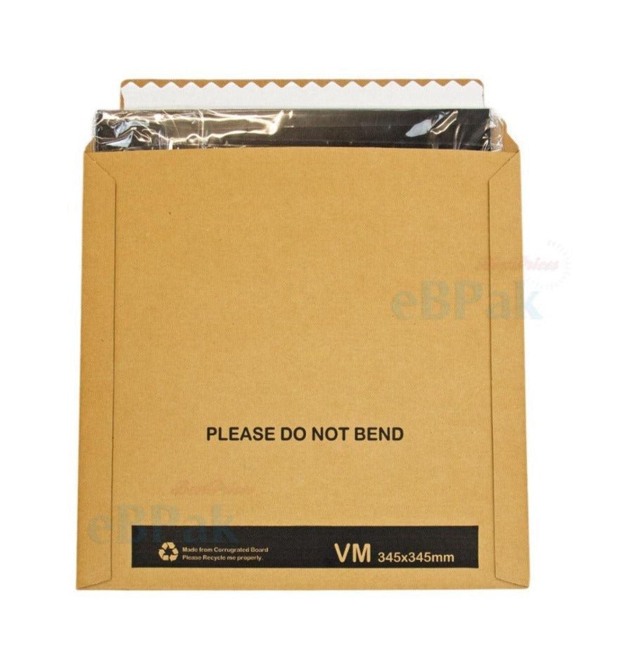 Ultimate Black Vinyl Record Rigid Mailer 345mm x 345mm for 12 inch LP-HorizonHub